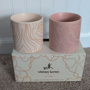 Pink and Cream Mug Set